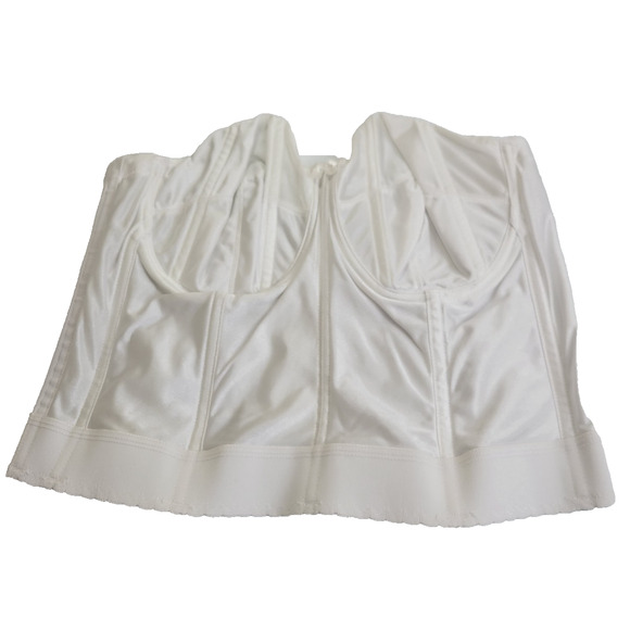 Vintage Goddess White Strapless Bridal Bustier Underwire Longline Bra Size 40D - Picture 1 of 8